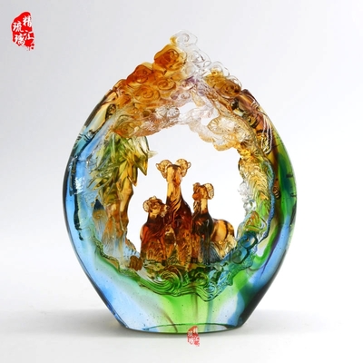 三陽開泰琉璃工藝品 開業(yè)周年禮贈(zèng)之選，廣州廠家的匠心日用之美